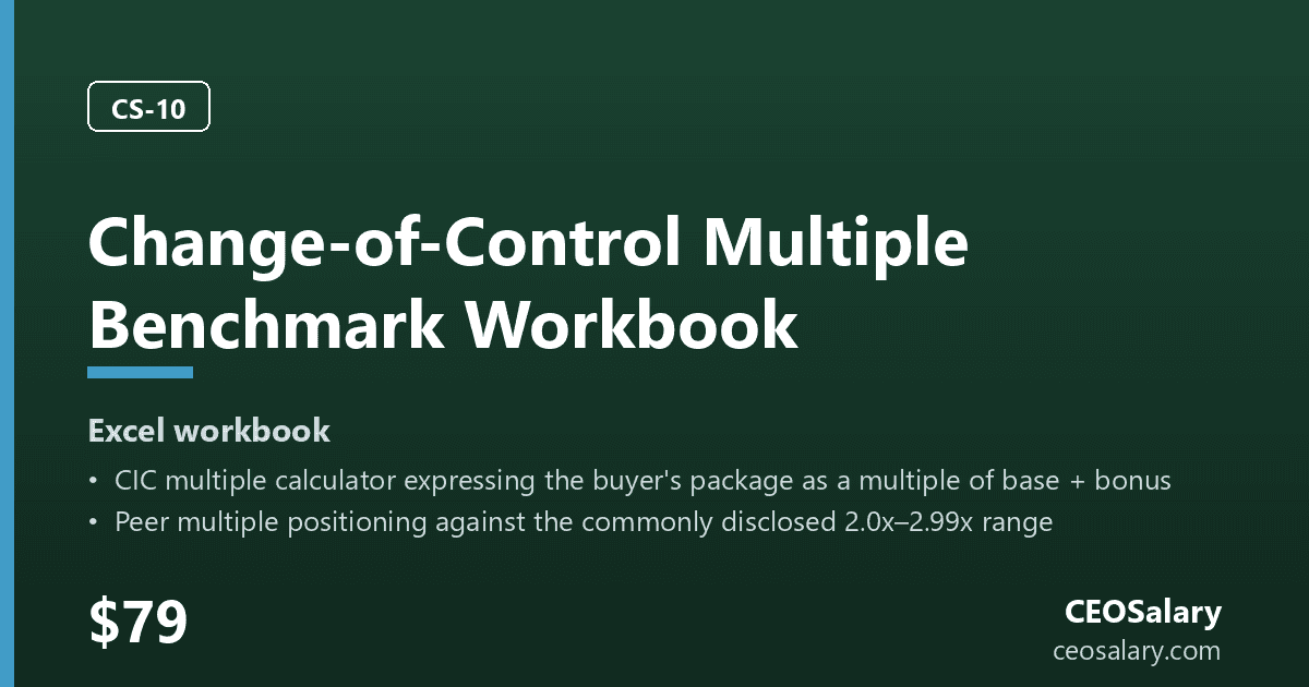 Change-of-Control Multiple Benchmark Workbook preview